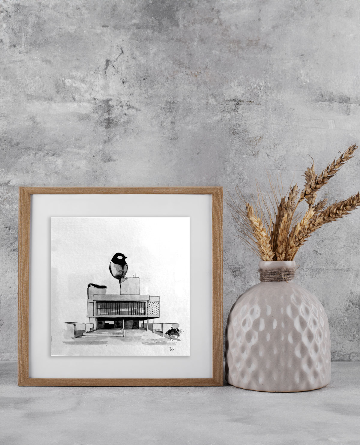 Le corbeau et la mésange - 20x20 cm – Image 2